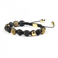 Black and Gold Shamballa Bracelet