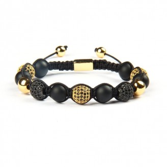 Black and Gold Shamballa Bracelet