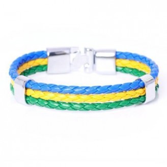 Support Brazil Leather Unisex Bracelet
