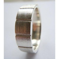 Ridged Sterling Silver Band