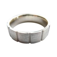 Ridged Sterling Silver Band