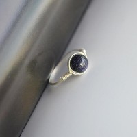 Handmade Blue Goldstone Ring