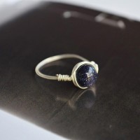 Handmade Blue Goldstone Ring