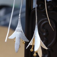Elegant Sterling Silver Flower Earrings