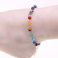 Rainbow Chakra Beaded Ankle Bracelet