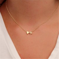 Letter Necklace and dainty Heart [52 Variants]