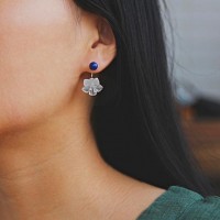Lapis Lazuli Crystal Diphylleia Earrings
