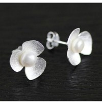 Clover Flower Sterling Silver Earrings