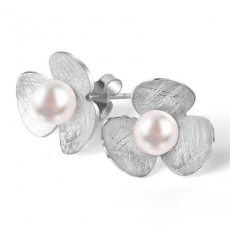 Clover Flower Sterling Silver Earrings