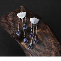 Nimbus Cloud Silver Dangle Earrings [3 Variants]