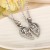 Silver Colored Crystal Embedded Heart Shape
