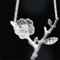 Dainty Diphylleia Grayi Sterling Silver Necklace [2 Variants]