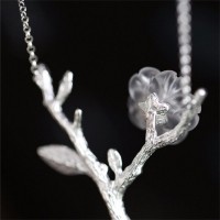 Dainty Diphylleia Grayi Sterling Silver Necklace [2 Variants]