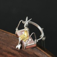 Lovely Lady Rabbit Silver Necklace