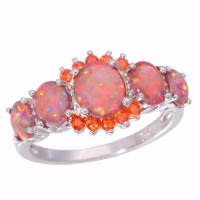 Jeweled Fire Opal Ring