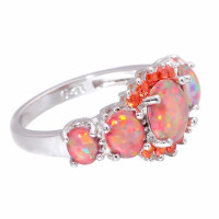 Jeweled Fire Opal Ring