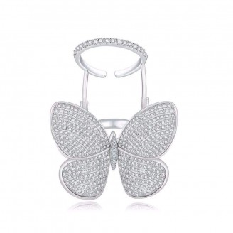 Moving Wings Sparkling Crystal Butterfly Ring [2 Variants]