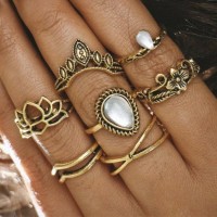 Tibetan Buddhist Boho Ring Set [7 Rings] [2 Colours ]