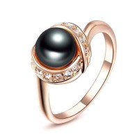 Vintage Rose Gold Black Pearl Ring [3 Variants]
