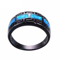Blue Vintage Opal Wedding Ring
