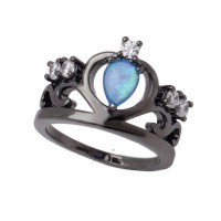 Royal Crown Soft Hued Opal Wedding Ring [9 Colors]