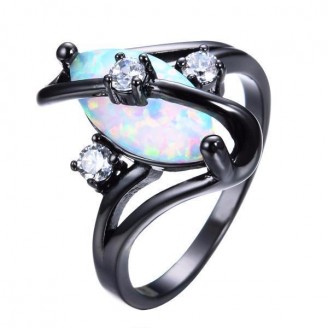 Powder Blue Opal Wedding Ring