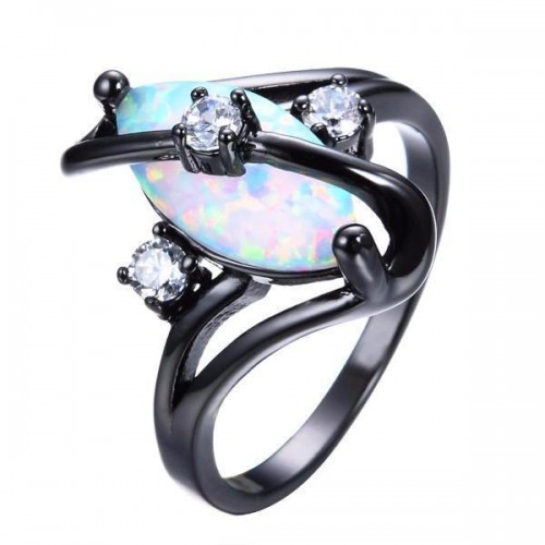 Powder Blue Opal Wedding Ring