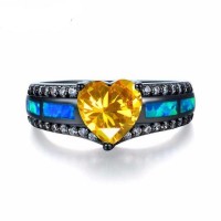 Blue Pacific Opal Wedding Ring [11 Colors]