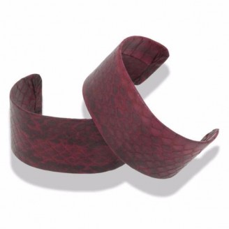 Handmade Snake Pattern Leather Cuff Bangle [2 Variants]