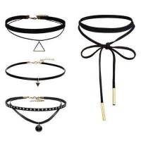 Assorted Black Choker Necklace Set [8 Variants]