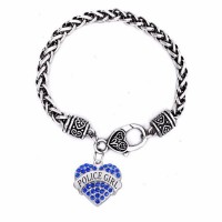 'Authorities Girl' Crystal Heart Charm Chain Bracelets [5 Variants]