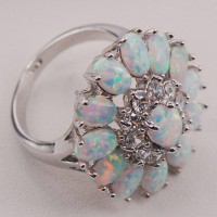 Ethereal Cluster Floret Opal Ring