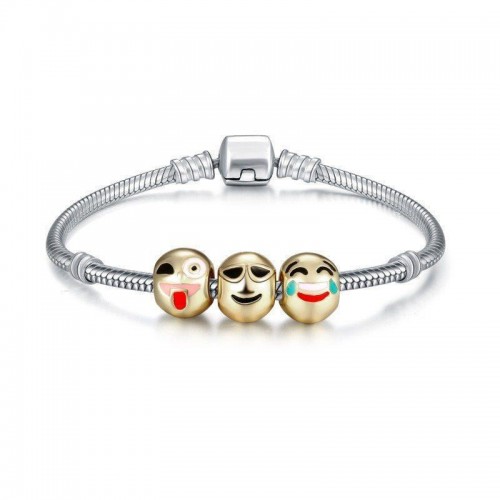 Three-piece Joyful Emoji Charm Bracelet