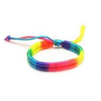 Rainbow Macramé Nylon Pride Bracelet