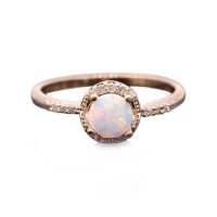 Round Cut Fire Opal Gold Ring [5 Variants]