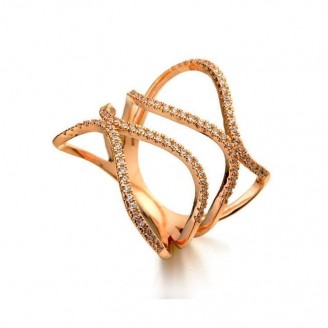 Linear Wrap About Pavé Crystal Ring [2 Variants]