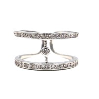 Floating Crystal Pavé Double Band Ring [3 Variants]