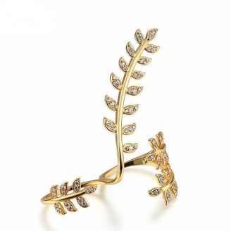 Olive Branch Two Finger Victory Ring