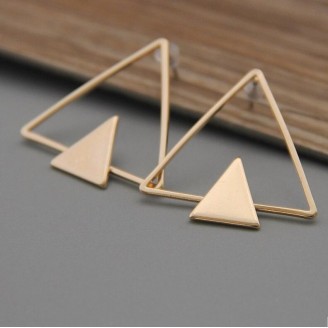 Triangle Stud Earrings [Silver or Gold]