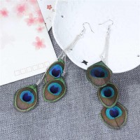 Layered Peacock Feather Earrings [2 Variants]