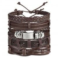 Braided Leather Stackable Bracelet [Place of 5] [8 Variations]