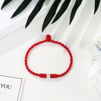 Sterling Silver Lucky Knot Red Rope Bracelet