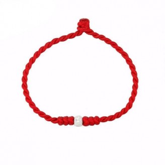 Sterling Silver Lucky Knot Red Rope Bracelet