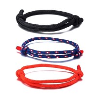 Flexible Simple Knotted Nautical Braid Rope Bracelet Set