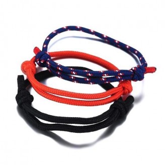 Flexible Simple Knotted Nautical Braid Rope Bracelet Set