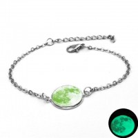 Luna Negra Luminous Glass Cabochon Silver Charm Bracelet [10 Variants]