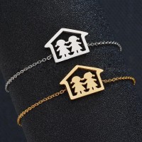 Cute Stainless Steel Happy House Adjustable  Bracelets [8 Variants]