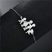 Love Mom Dad Kids Figure Family Bracelet