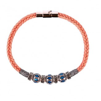 Blue Geometric Diamond Lucky Charm Rope Bracelet