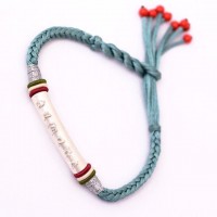 Silver Om Mani Padme Hum Lucky Amulet Rope Bracelet [3 Variants]